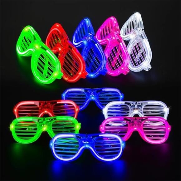 25 Packs LED Glasses 5 Neon Colors glow in the dark party supplies Favor - Picture 7 of 7